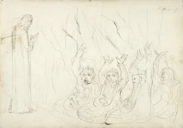 Dante and the Usurers, illustration to the Divine Comedy by Dante Alighieri, 1824-27